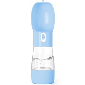 Botella de agua portátil para perros, para viajes, senderismo, multifuncional, para perros y gatos, Azul, 2.75*2.75*10''