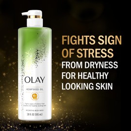 Olay Hydrating Body Wash for Women with Hempseed Oil and Vitamin B3, 20 fl oz (Pack of 4)