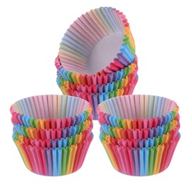 sourcing map 300 Count Cupcake Liners Rainbow Cupcake Cups Standard Size Muffins Liners Papers Baking Cups Wrappers Greaseproof for Party Wedding Birthday