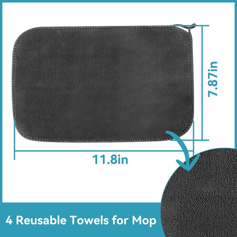 Reusable Microfiber Flat Mop for Floor Cleaning, 10.8 in (27.5