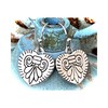 Silver Etched Heart Dangle Earrings Love. Jewelry Earrings for Women