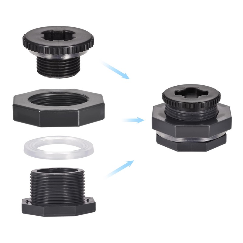 M METERXITY 2 Set PVC Bulkhead Fitting - Threaded Bulkhead