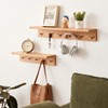 TRWISWDC Coat Rack Shelf Wall Mounted Oak Wood Entryway Shelf
