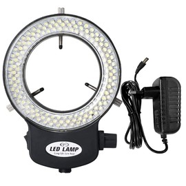 Shengshou LED Ring Lighting Light,LED Lighting Fixture for Microscope, 144 LED Beads, Adjustable Light Source Brightness for Body Microscope, Double Winding for Microscope Camera Lens Diameter 30mm-63mm