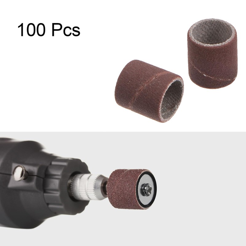 sourcing map 100pcs Sanding Drums 3/8 Inch Mini Sanding Sleeves