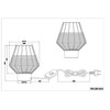 Reality Leuchten Borka R51261036 Table Lamp Metal Matte Black Rattan