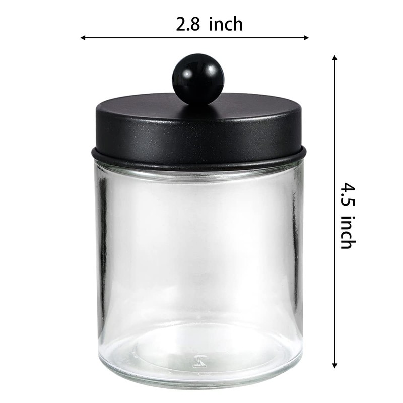 3 Pack Apothecary Jar Canisters Bathroom Vanity Organizer - Qtip