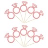 24 piezas de oro rosa con purpurina de diamante para