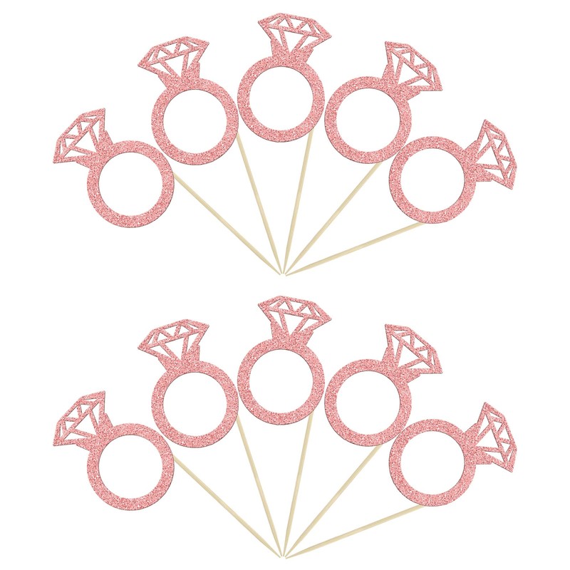 24 piezas de oro rosa con purpurina de diamante para