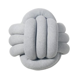 Nordic coast company® Sofa Cushion, Knot Cushion, Cable Cushion, Braided Cushion, Decorative Cushion, Knot Cushion, Braided Cushion, Cotton Knitted 40 x 40 cm (Light Grey)