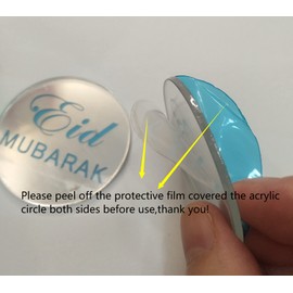Eid Mubarak - 12 adornos de acrílico para cupcakes, decoración de fiesta de Eid Mubarak, cartel de fiesta de acrílico