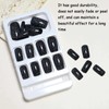 24pcs Black Glitter Press-On Nails with Glue - Medium Square