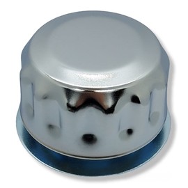 ÜREL Hydraulic Tank Breather Cap for Oil & Fuel Reservoir – Metal Filler Vent Cap (with Flange, Bayonet Lock, Chrome Plated, Cork Gasket)