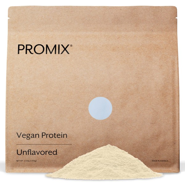 Promix Plant-Based Vegan Protein Powder, Unflavored - 2.5lb Bulk - Pea Protein & Vitamin B-12 - ­Post Workout Fitness & Nutrition Shakes, Smoothies, Baking & Cooking Recipes - Gluten-Free