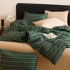 honey qiao Green Striped Comforter Set Twin Size - 100%