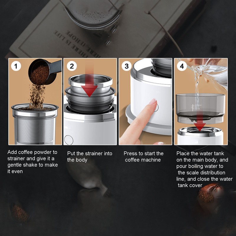 Portable Mini Drip Coffee Maker Automatic Hand Brewing Coffee Maker