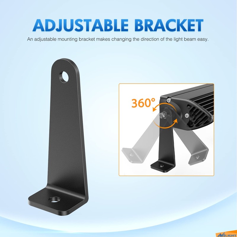 Nilight 2PCS Universal Side-Mounted Brackets Adjustable Compatible with Straight or