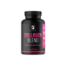 Péptidos de Colágeno Hidrolizado 200 Cápsulas | Potenciado con Biotina y Vitamina C para Piel, Cabello y Uñas | Collagen Blend B Life