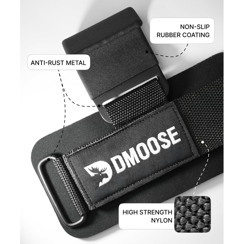 DMoose Fitness Weight Lifting Hooks (Pair) for Deadlifts, Pull Ups,