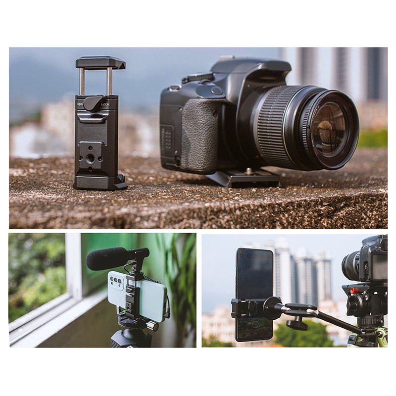 Phone Tripod Mount Portable Aluminum Alloy 1/4 Inch Screw Hole