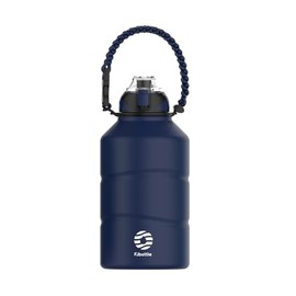 FJbottle Water Bottle, 0.7 gal (1.9 L), Vacuum Insulated 2-Way Bottle, Straw, One-Touch, Direct Drinking Sports Jug (with Strap), 0.6 gal (1.9 L), 73.8 fl oz (1,900 ml), Sports Bottle, Compatible with