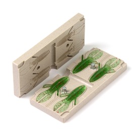 Soft Plastic Molds Lure Making Injection Molds Fishing Lures 4 Cavity Micro D Bomb 2.3''