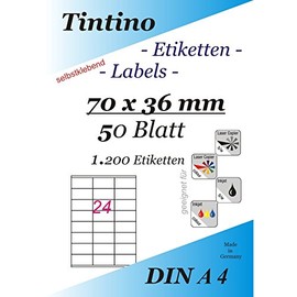 Labels 70 x 36 70 x 36 -50 Sheets -White