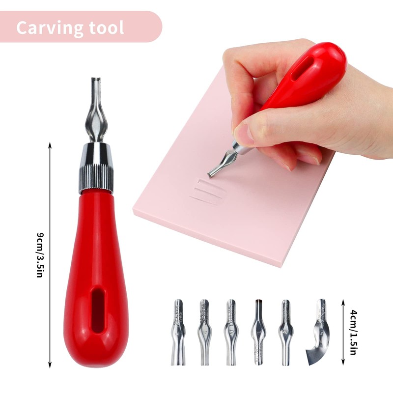 Oopsu 4 Pack 4"x6" Soft Rubber Linoleum Carving Blocks with