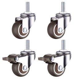 Furniture Castors M8, Castors for Röbel M8, M8 Castors 2 Castors without Brake + 2 Castors with Brake, Heavy Duty Castors M8, Swivel Castors with M8 Thread, Set of 4