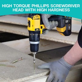 6Pcs High-Magnetic Screwdriver Drill Bit Universal 1/4 inch Hex Shank Anti-Slip Strong Magnetic Durability Electric Screwdriver Drill Bits Set Precision PH2 Hex Head 25 50 65 70 75 90 100 120 150mm