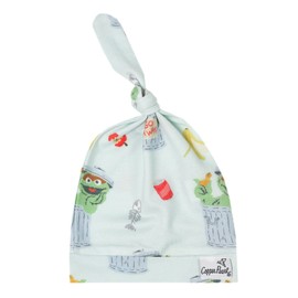 Copper Pearl, Gorro de bebé con nudo superior elástico suave - Sésamo, Oscar the Grouch, 5-18 Month