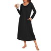 Ekouaer Long Nightgown for Women Warm Nightshirt Lounge-wear Full Length