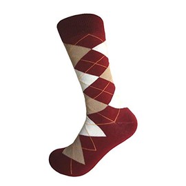 Triple M Plus Ring Bearer/Junior's Groomsmen Wedding Argyle Boys Dress socks,Burgundy/Beige/Off White