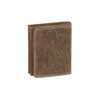 Leather Boxed Style wallet with Flower print and large coin