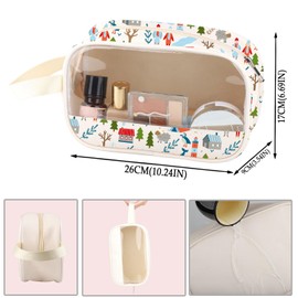 New Iceland Trip Souvenir Clear Makeup Bag Iceland Travel Journal PU Leather Cosmetic Bag Travel Vacation Gift (Iceland PU)