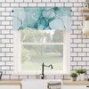Hokiten Teal Marble Pattern Window Valance Curtains, Window Treatment for