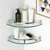 WAKLOND Bathroom Shelves, Glass Shelf Wall Mounted Glass Corner Shower
