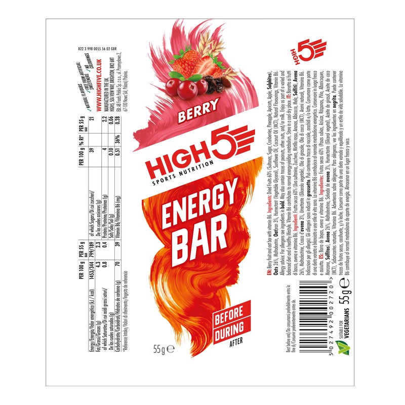 HIGH5 Energy Bar Real Fruits Soft Bar No Artificial Sweeteners