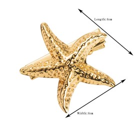 5 Pieces Gold Starfish Hair Clips for Women Girls, Alligator Hair Pins Ocean Beach Style Metal Hair Accessories