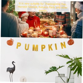 STOBAZA 3 Sets Little Pumpkin Banner Thanksgiving Decor Pumpkin Pattern Autumn Party Fake Artificial Window Wall Decor