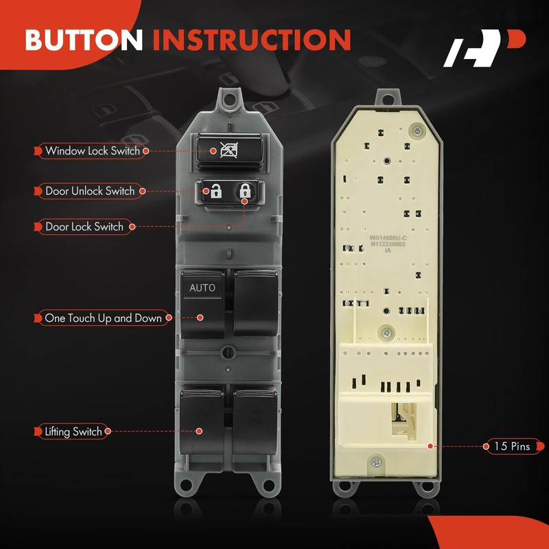 A-Premium Master Power Window Switch Compatible with Toyota Camry 2007-2017,