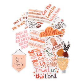 Kisangel 50Pcs Jesus Christian Stickers for Laptop Water Bottle Bike Decals with Inspirational Phrases for Scrapbooking and DIY Decoration