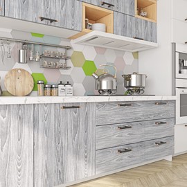 Livelynine Grey Wood Contact Paper Peel and Stick Wallpaper for Cabinets Kitchen Classroom Gray Wood Contact Paper for Desk Countertops Dresser Table Counter Top Waterproof Vinyl Wrap 17.7x78.8