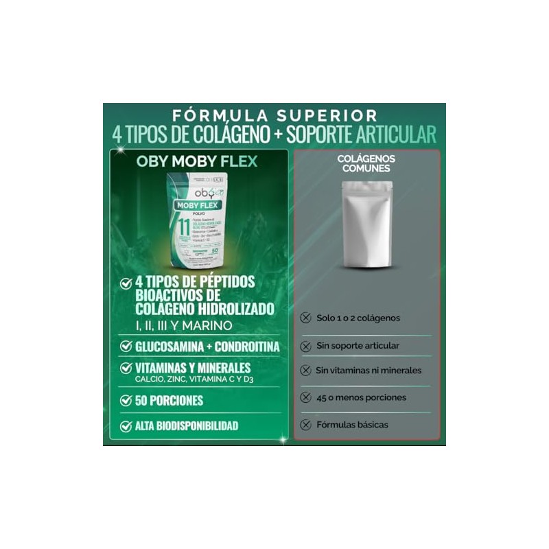 OBY Colageno Hidrolizado I, II, III Marino, Péptidos Bioactivos Polvo