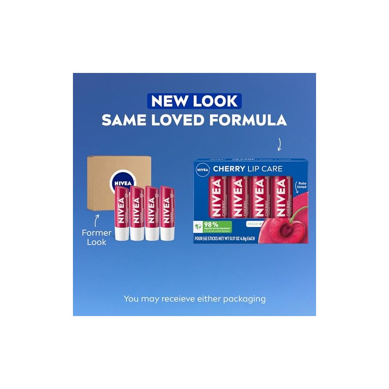 NIVEA Cherry Lip Care - Tinted Lip Balm for Beautiful,