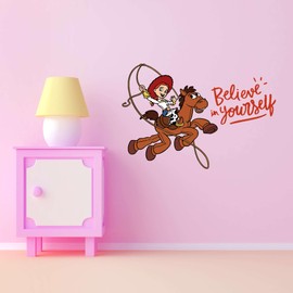 Believe in Yourself Donkey Character Buzz Woody Bo Peep Slinky Dog Mr.Potato Head Jessie Stinky Pete Holiday Gift Decorating Birthday Ideas Wall Decal Sticker- Size: 30 in(W) x 24 in(H)