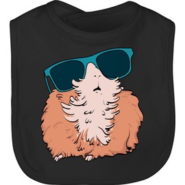 Shirtracer - Baby Bib - Animal Print - Guinea Pig Gifts, 1 black