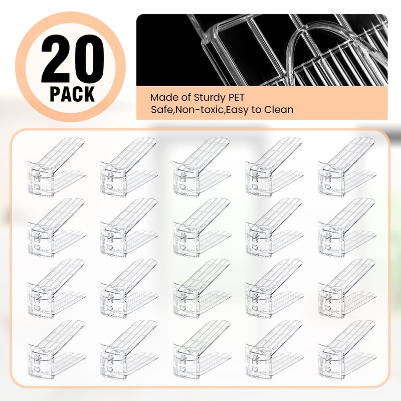 TOPNEW Shoe Slots Organizer for Closet 20 Pack Adjustable Level