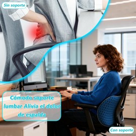 XLDHYLL Soporte Lumbar de Memory Foam con Funda Transpirable Extraíble Cojín lumbar ergonómico con bolsa portátil, para asiento de auto, silla, cama, oficina, viajes y descanso