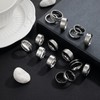 RIOSO 16Pcs Men's Stainless Steel Rings Cool Silver Band Ring